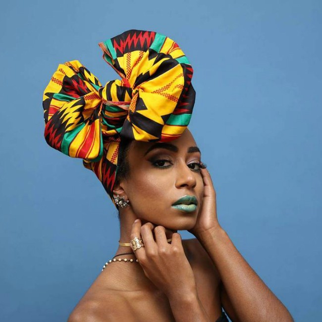 African Turban Hair Wrap African Scarf Earrings Head Scarf Black & White African Head Wrap Nubian Grace Head Wraps for Women